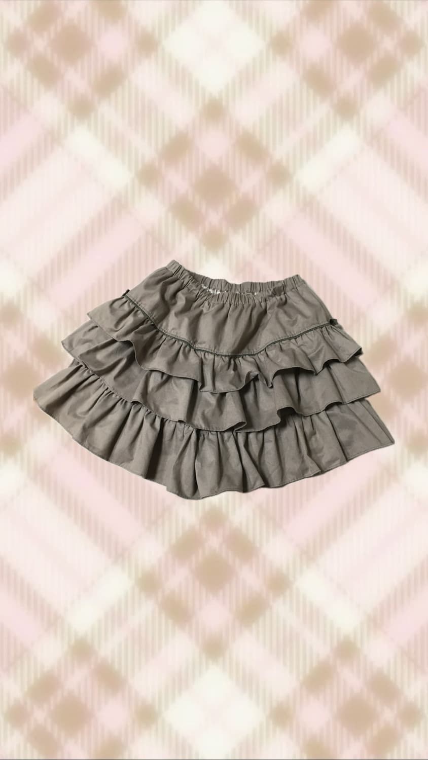 초코 브라운 리본 캉캉 큐롯 스커트 치마 라떼 히메 갸루 러블리 로걀 상품이미지1