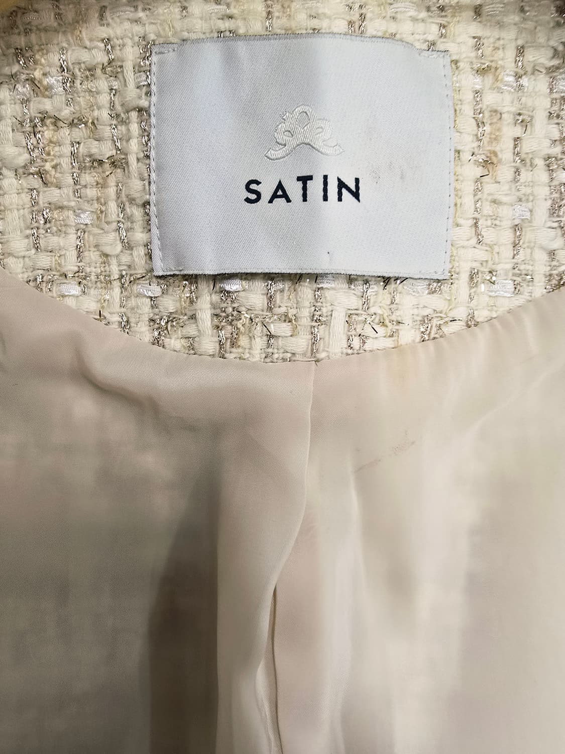 SATIN 트위드 자켓 아이보리 상품이미지8