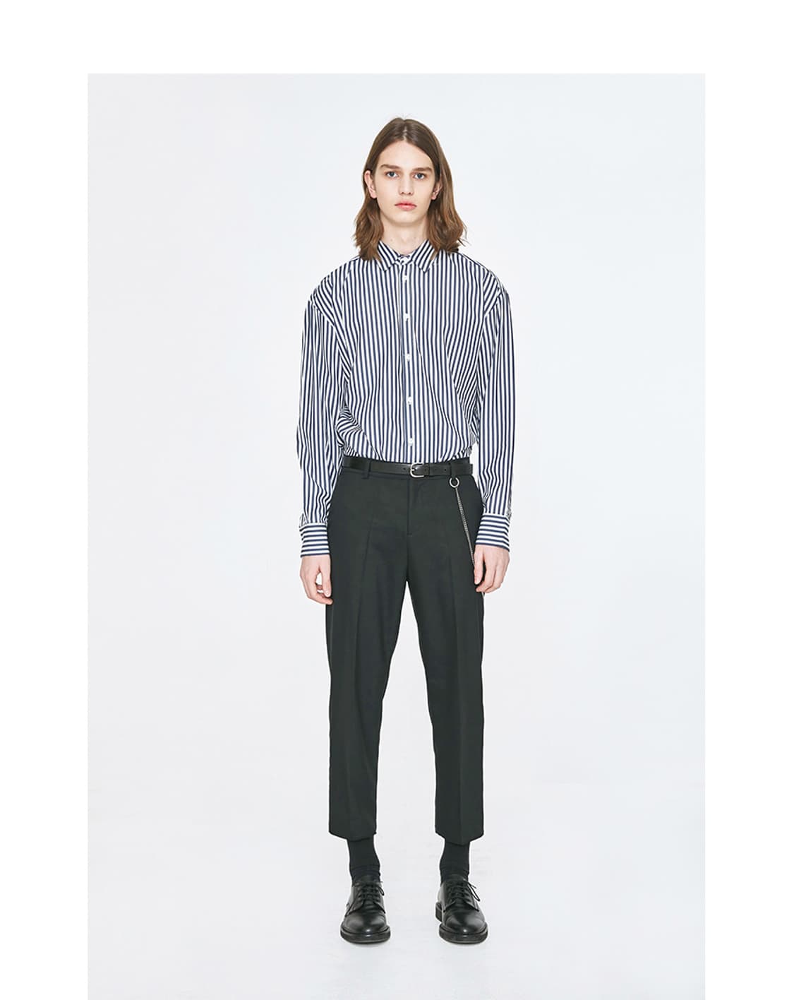 쿠어 볼드 스트라이프 셔츠 네이비 M 새상품 상품이미지8