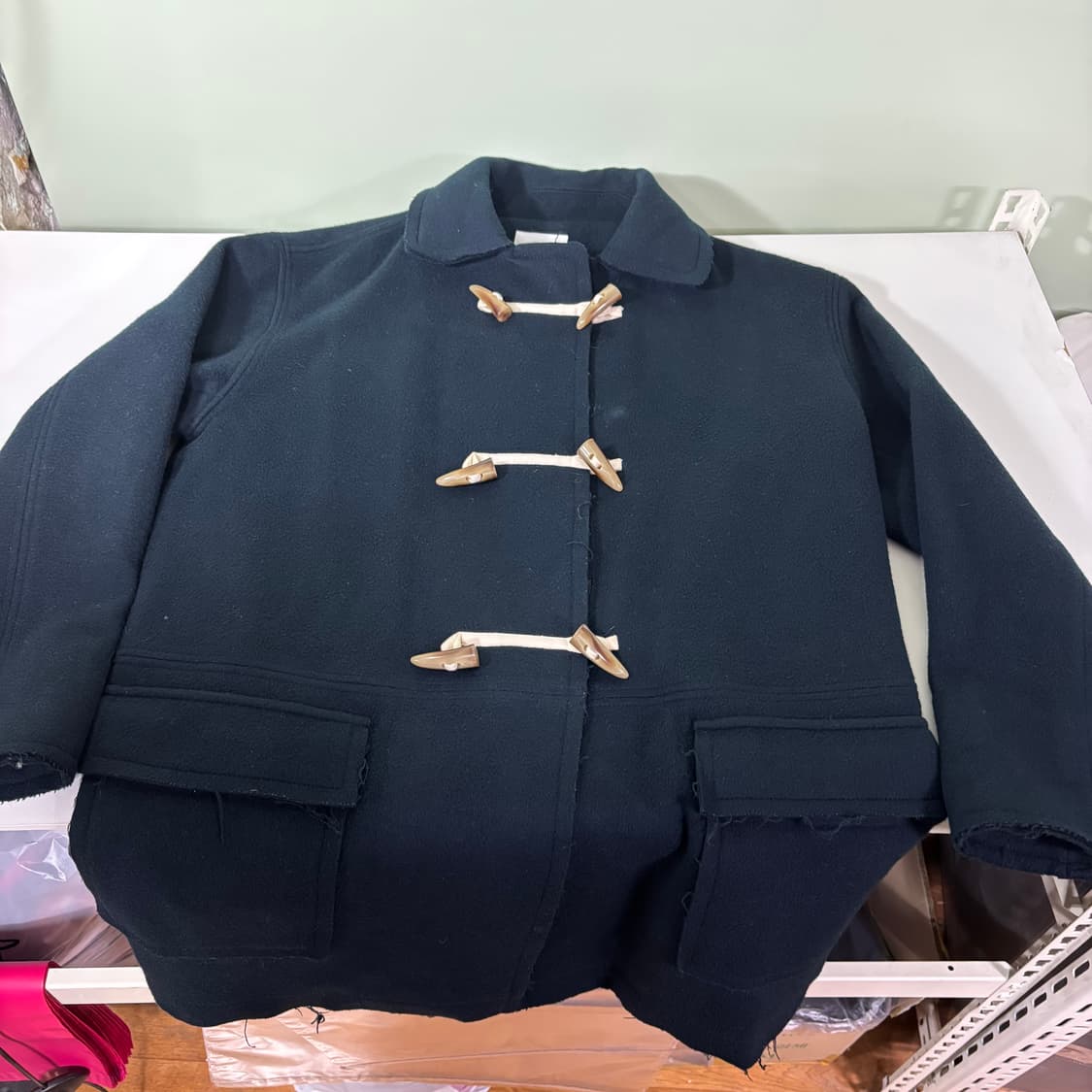 우먼FREE 스튜디오톰보이 네이비 발마칸 더플코트 상품이미지2