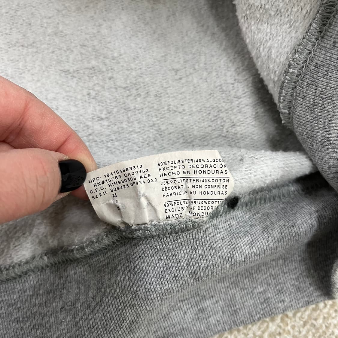 M 챔피온 그레이 긴팔 후드 티셔츠 0202M1 상품이미지4