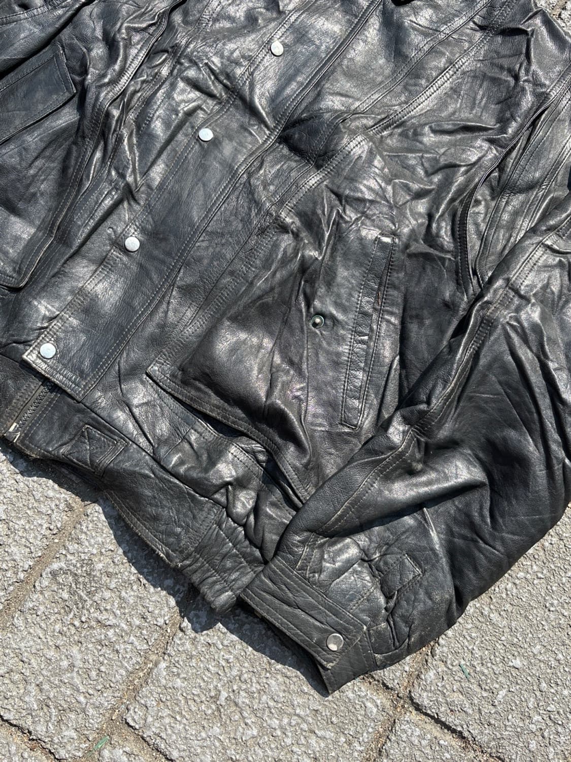 리얼 레더 블루종 자켓 상품이미지4