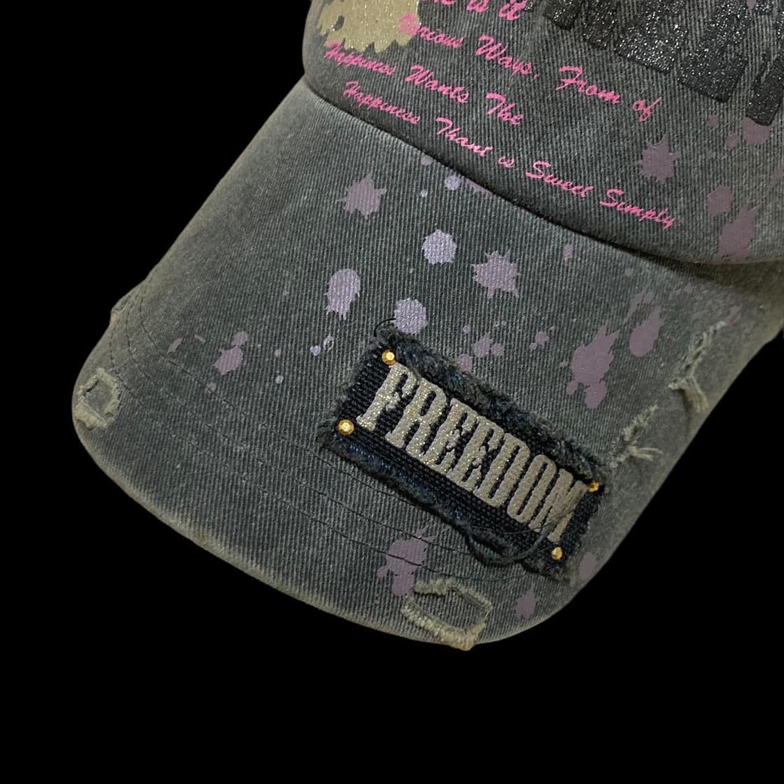 빈티지 펑크 스컬 프린팅 매쉬 트러커캡 상품이미지4