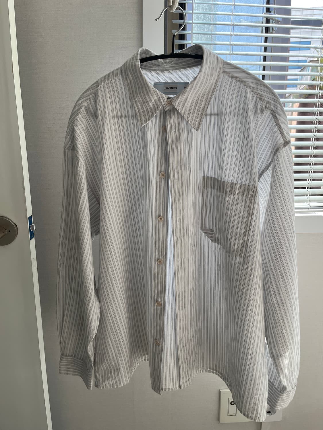 웨이비니스 오리가미 스트라이프 셔츠 그레이 - 2사이즈 상품이미지5
