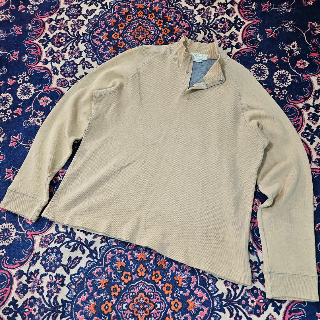 제이크루(J CREW) 빈티지 헨리넥 헤비 코튼 티셔츠 L size 상품이미지1