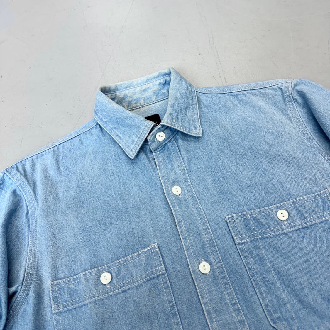 스투시 스컬 해골 빅로고 데님셔츠 상품이미지4