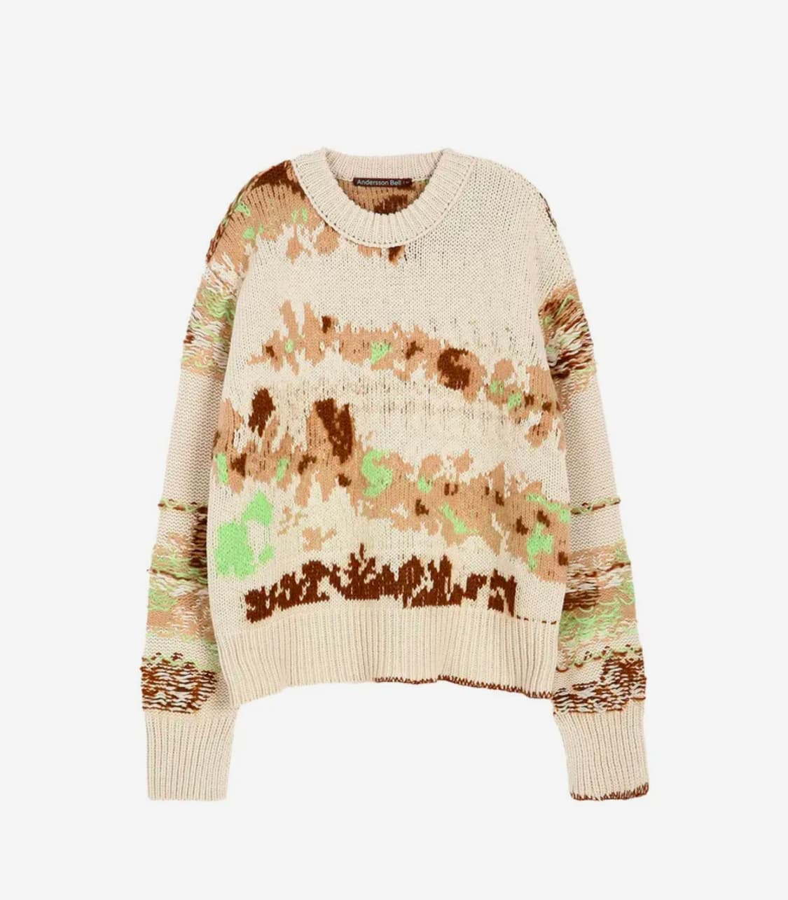 앤더슨벨 델라 인타샤 크루넥 스웨터 베이지 상품이미지1