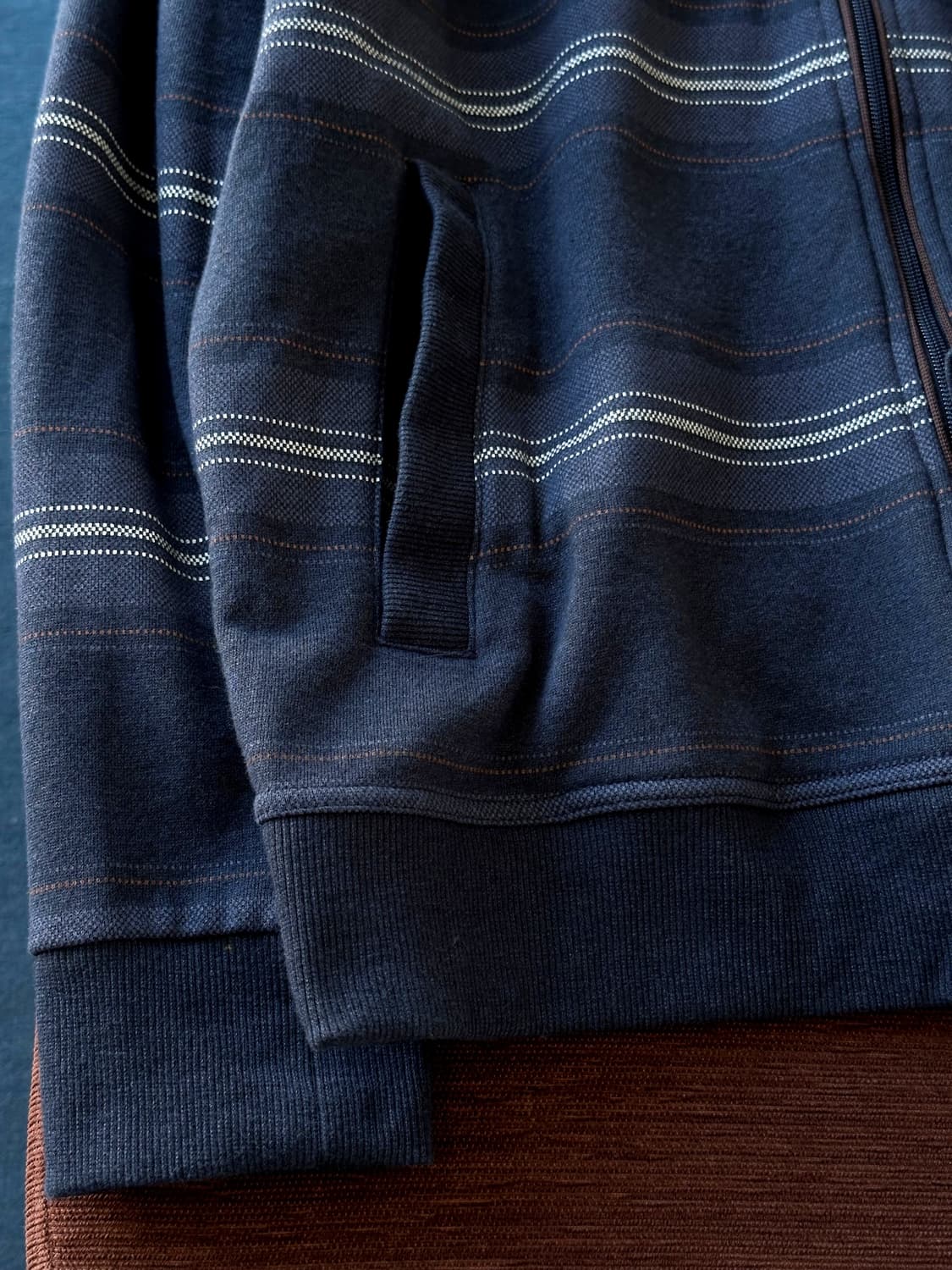 Stripe pattern cotton sweat zip jacket 상품이미지3