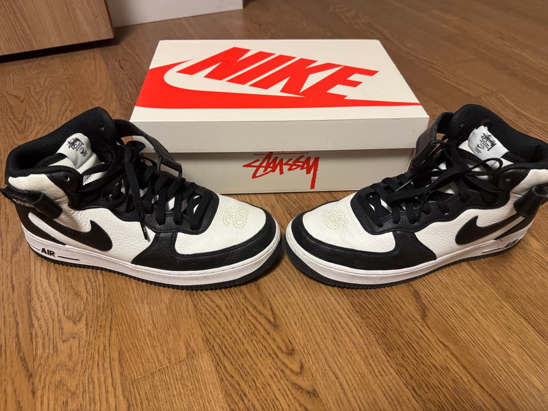 나이키 x 스투시 에어포스1 미드 블랙/라이트본 275mm 상품이미지2