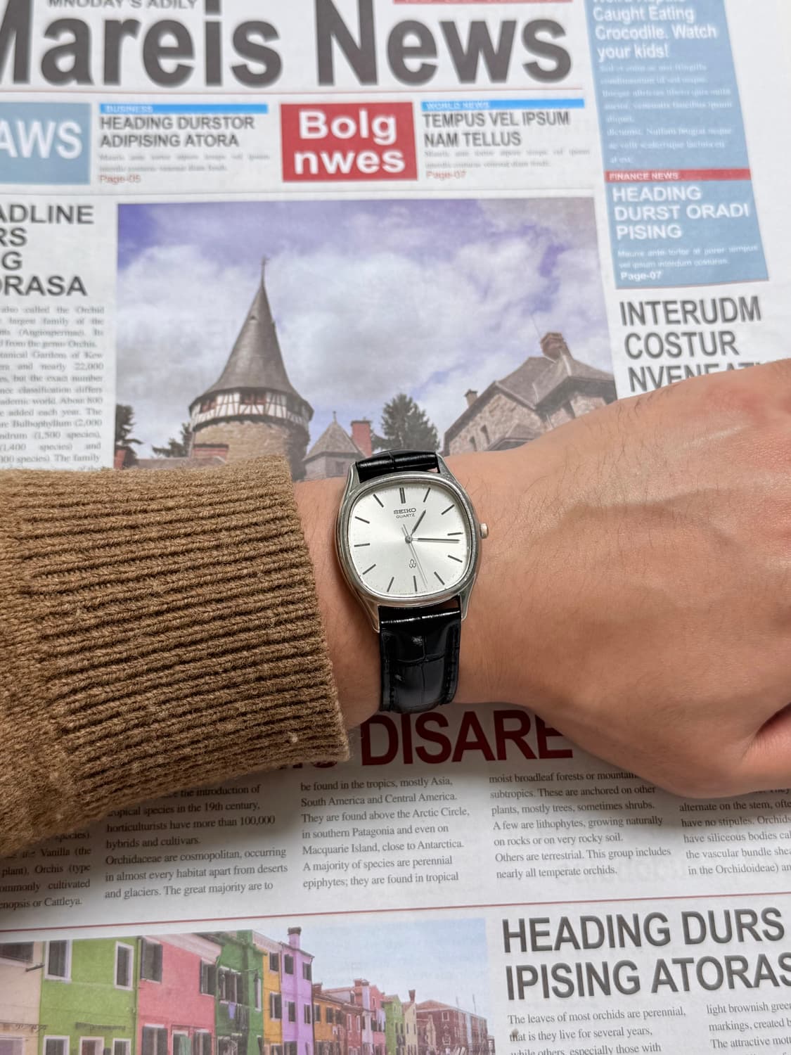 Seiko 세이코 쿼츠 스퀘어 실버 썬 레이 1981 상품이미지7