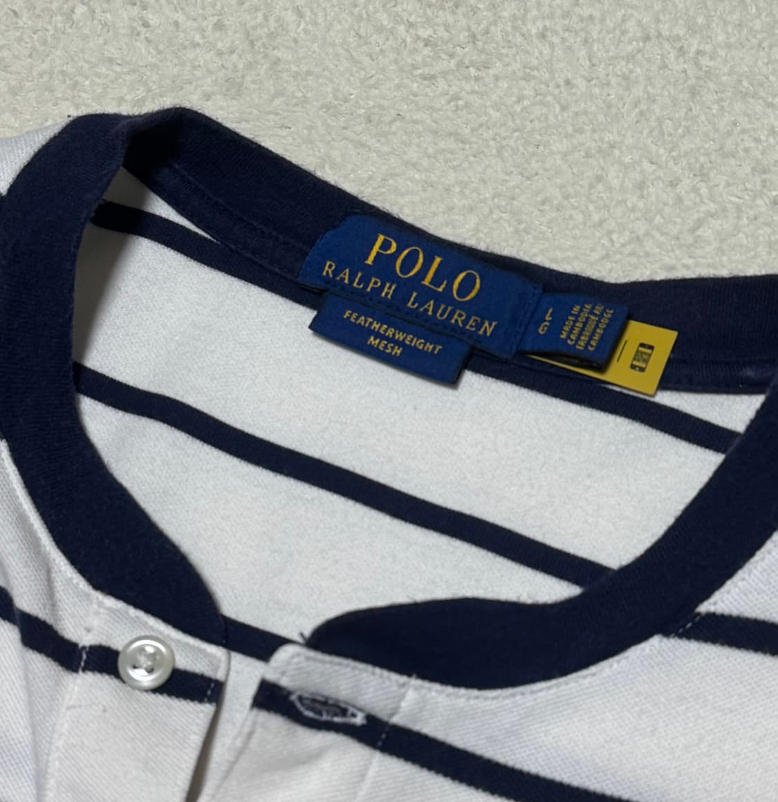 폴로 랄프로렌 스트라이프 화이트 네이비 반팔 (QR) 상품이미지4
