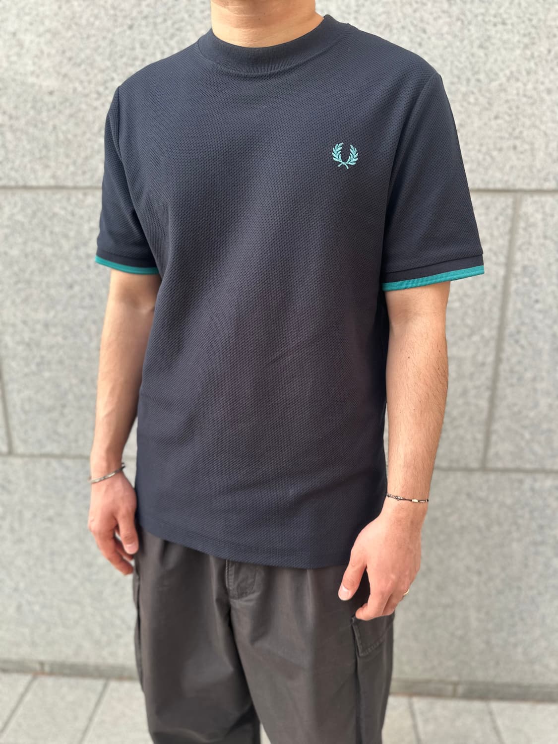 프레드 페리 팁드 커프 피케 라운드 티셔츠 상품이미지3