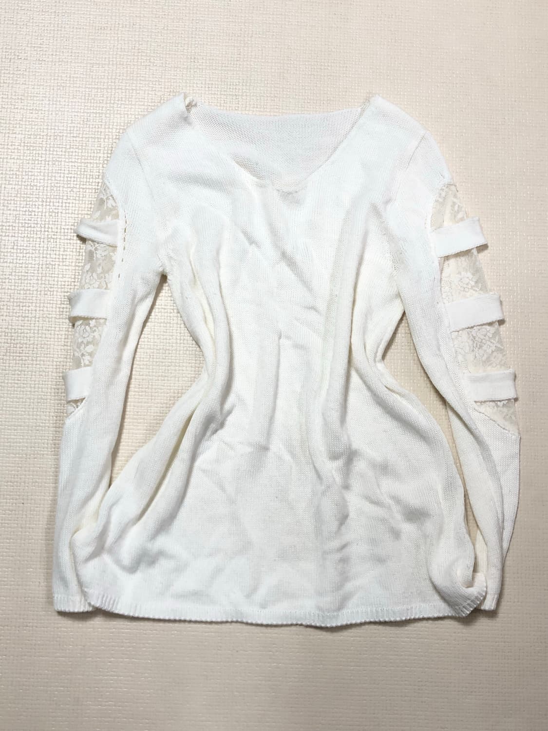 빈티지 화이트 플로럴 레이스 컷아웃 니트 상품이미지9
