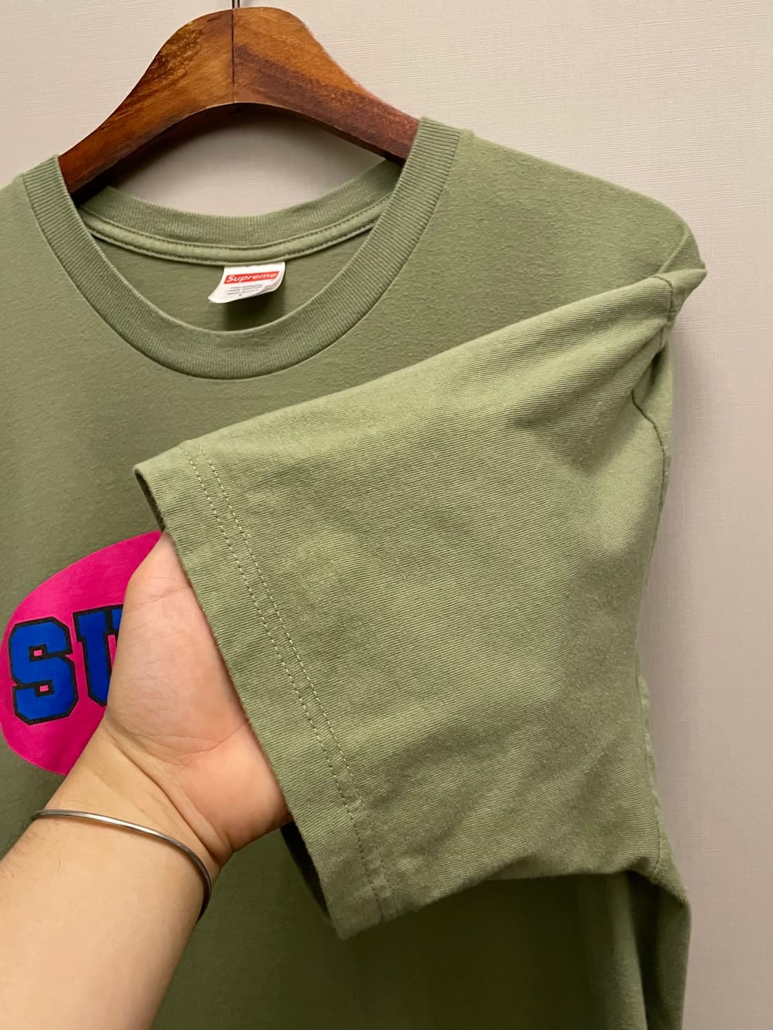 (L)23s Supreme 슈프림 뉴욕 프린팅 코튼 반팔티셔츠 그린 상품이미지3