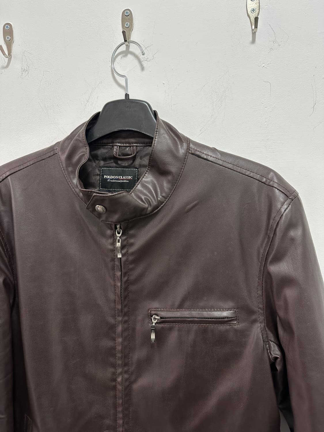 Poldon classic brown leather jacket 상품이미지4
