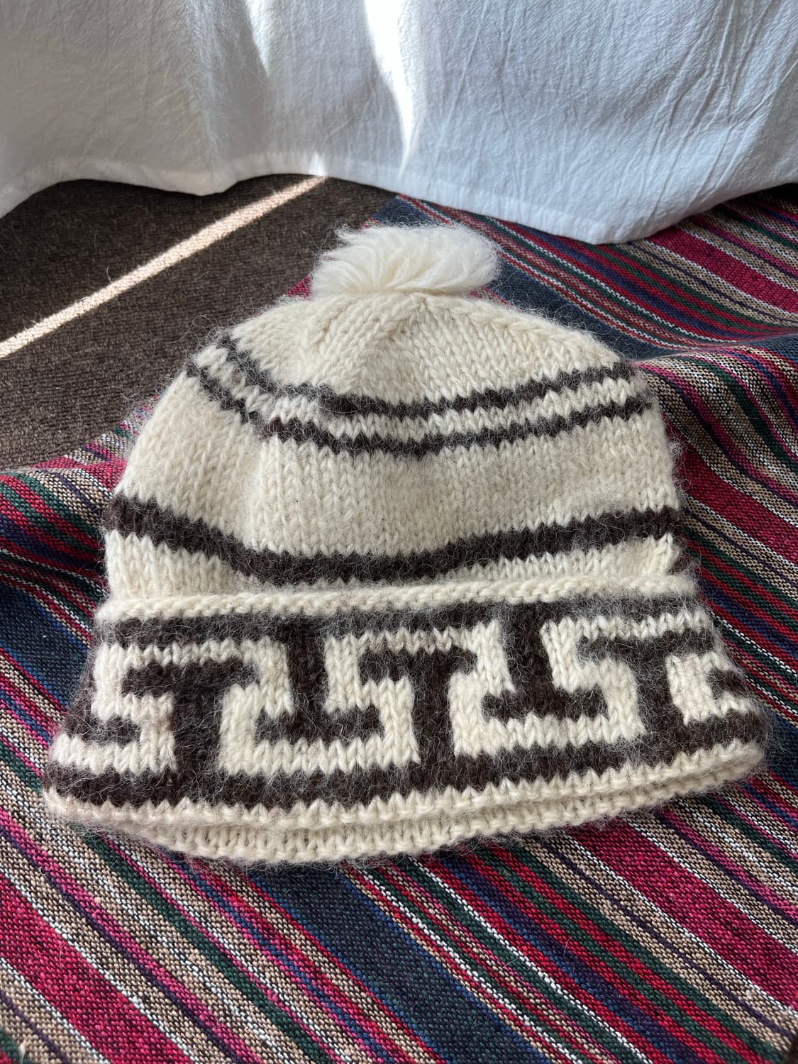 Vintage 코위찬 울니트 방울 모자  상품이미지1