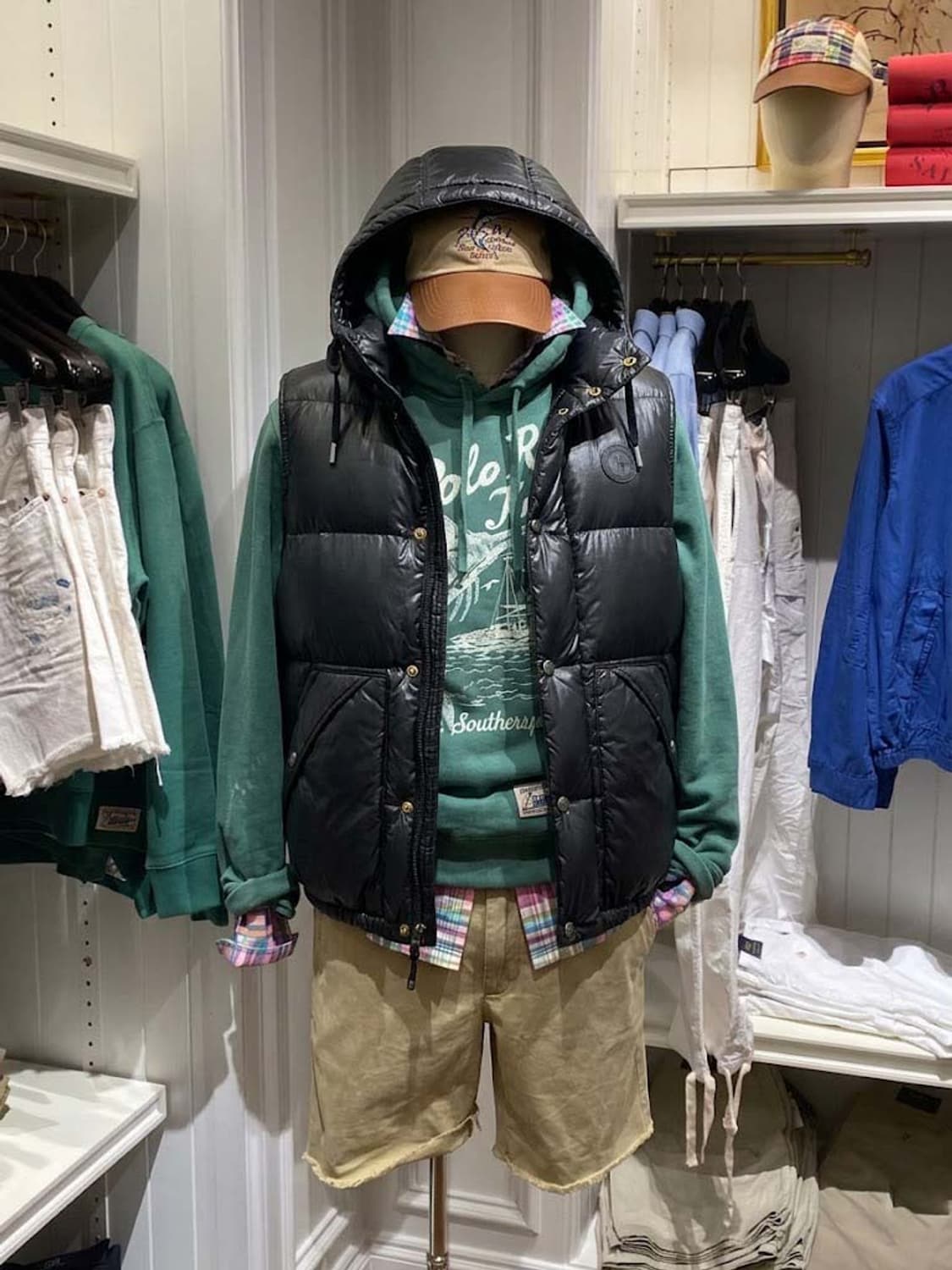 폴로 랄프로렌 블랙 쿠키와펜 립스탑 다운 베스트 자켓 상품이미지4