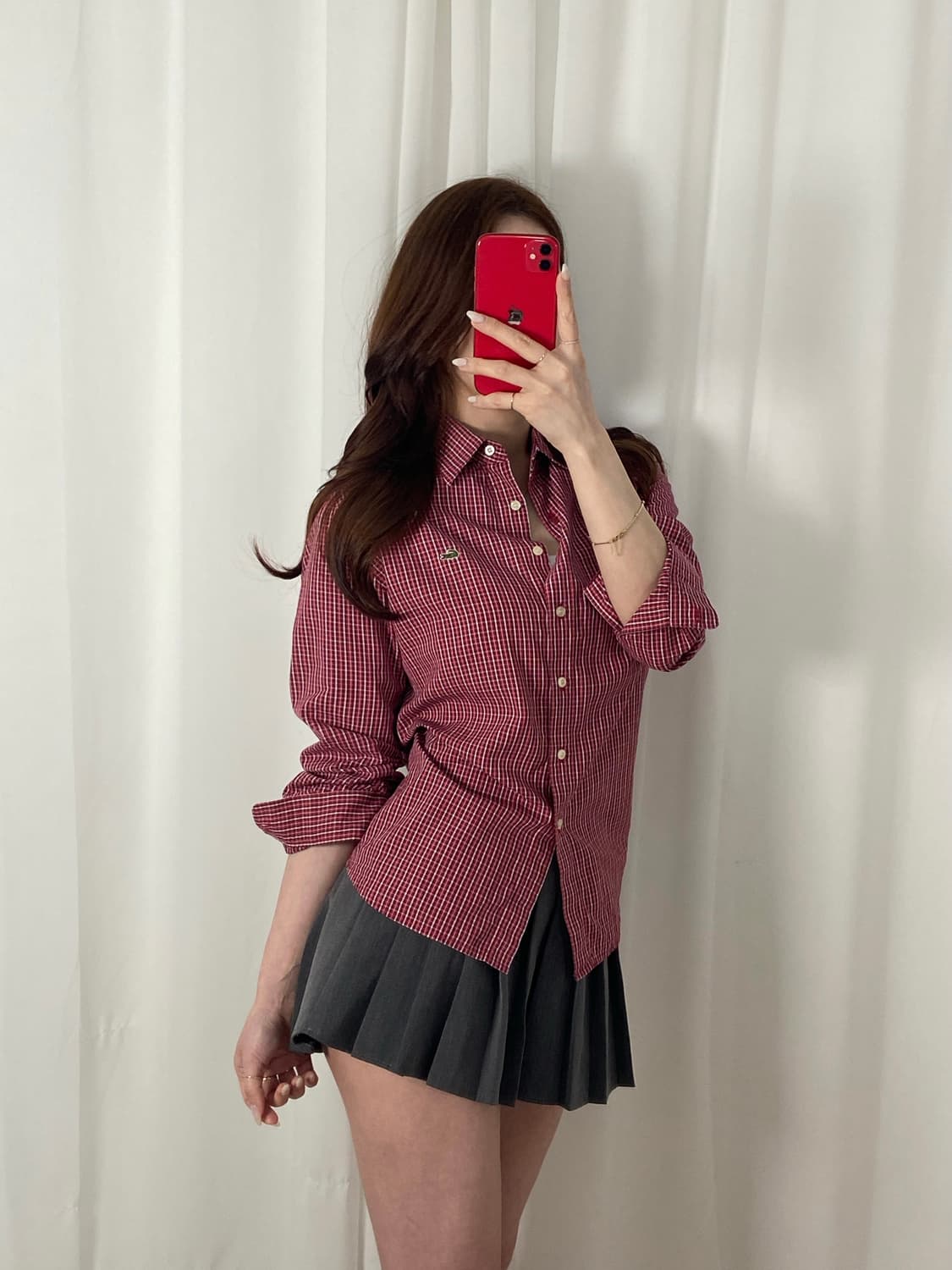 라코스테 체크패턴 와펜 셔츠 상품이미지2