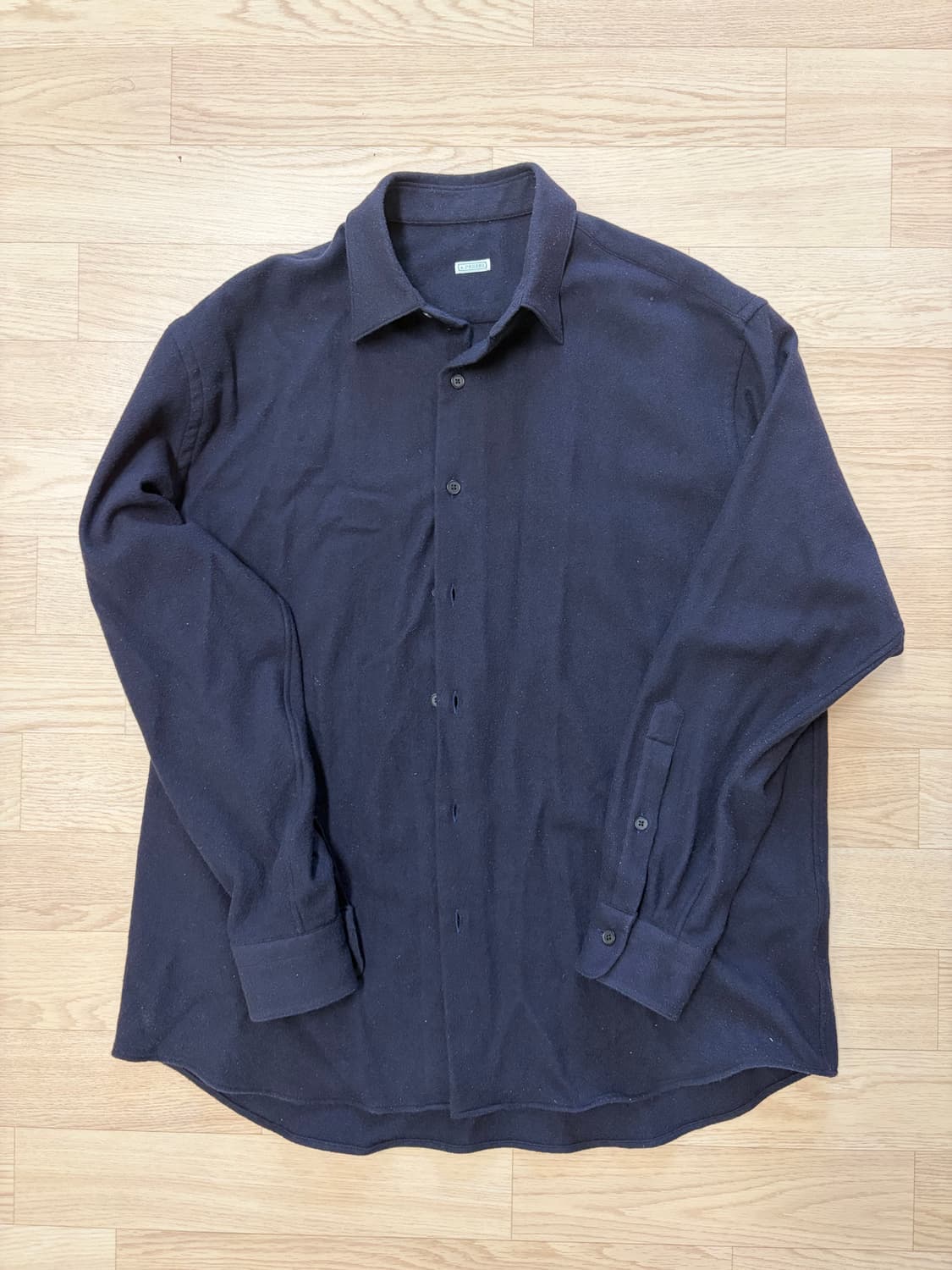 [1] 25aw 아프레쎄 울 셔츠 네이비 상품이미지1