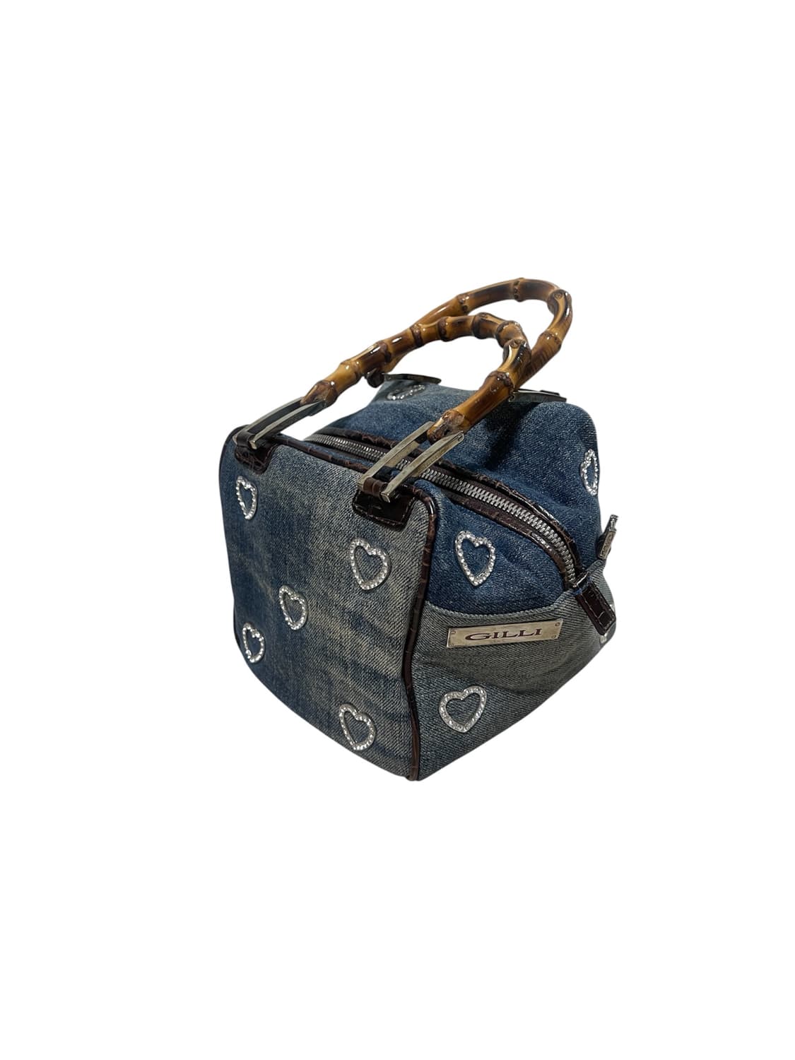 GILLI Heart Denim Bamboo Handle Bag 상품이미지2