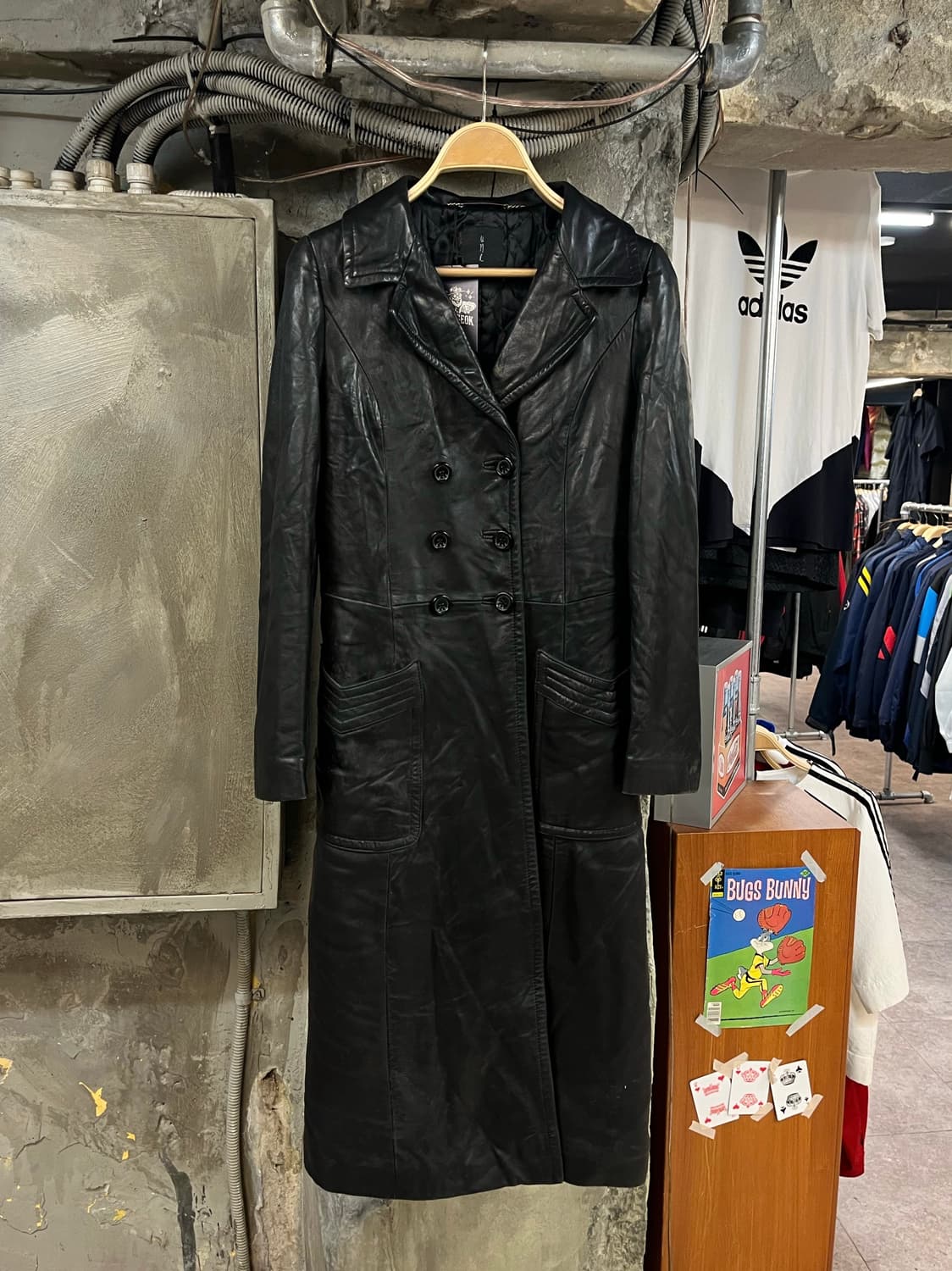 빈티지 양가죽 레더 롱코트 블랙 #csz2636 상품이미지1