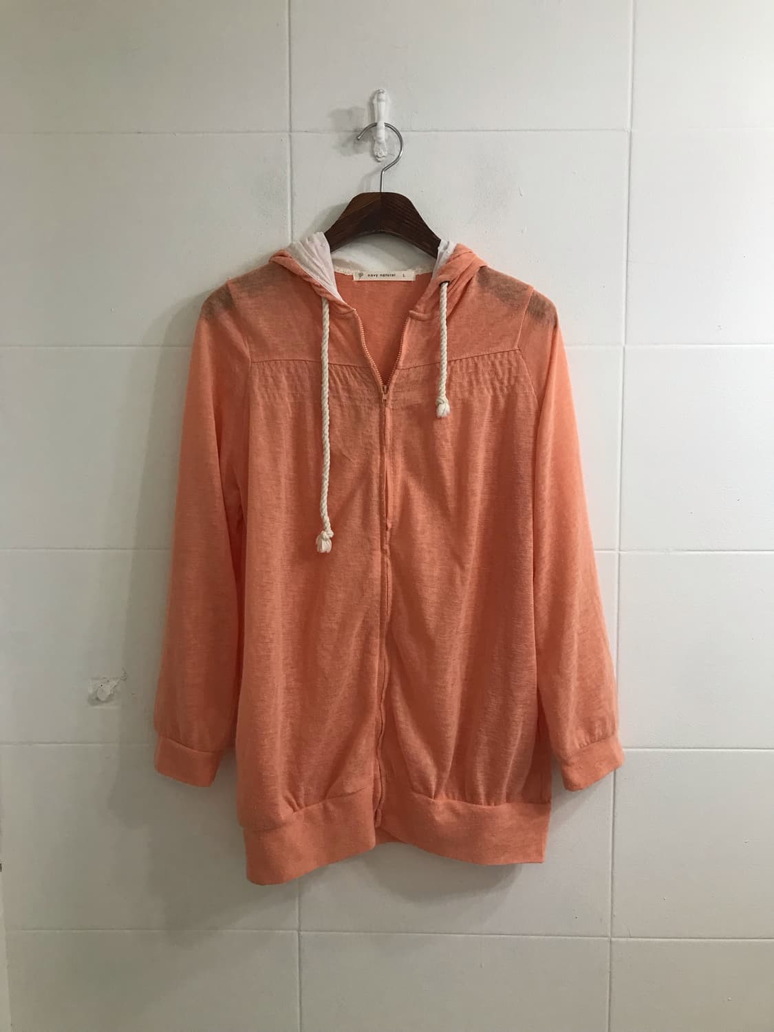 자몽 코랄핑크 플라워패턴 하구미 후드집업 코디세트 상품이미지5