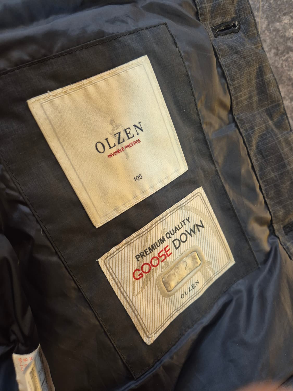 OLZEN 남성 네이비 패딩 코트 105 상품이미지3