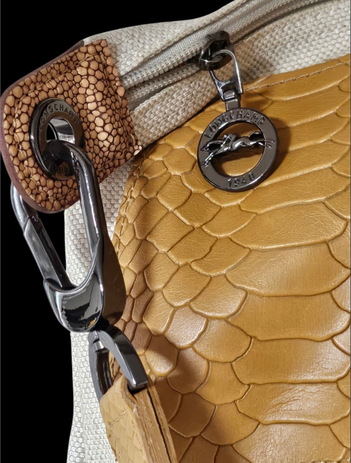 롱샴 Longchamp 르 플리아쥬 가죽 패치워크 가방 숄더백 상품이미지5