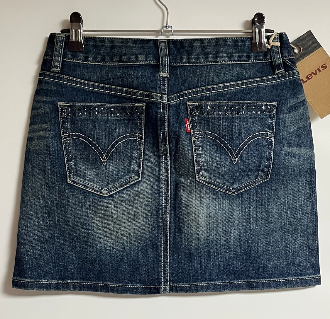 새상품 리바이스 레드탭 중청 데님 스커트 치마 미니스커트 S 상품이미지5