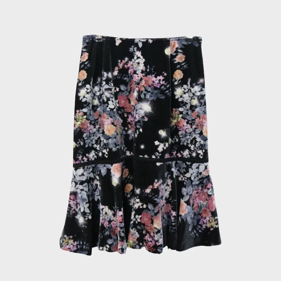 LYON 플라워 패턴 벨벳 미디스커트 60524 상품이미지1