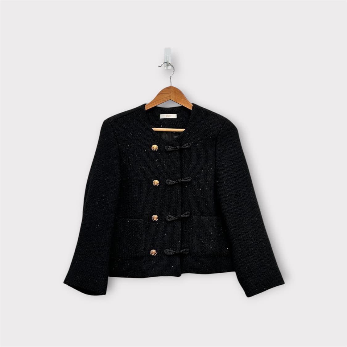 EnC 블랙 트위드 금장 버튼 자켓 F 상품이미지1