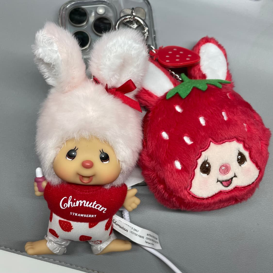 몬치치 치무탄 딸기 한정 키링 파우치 세트 상품이미지4