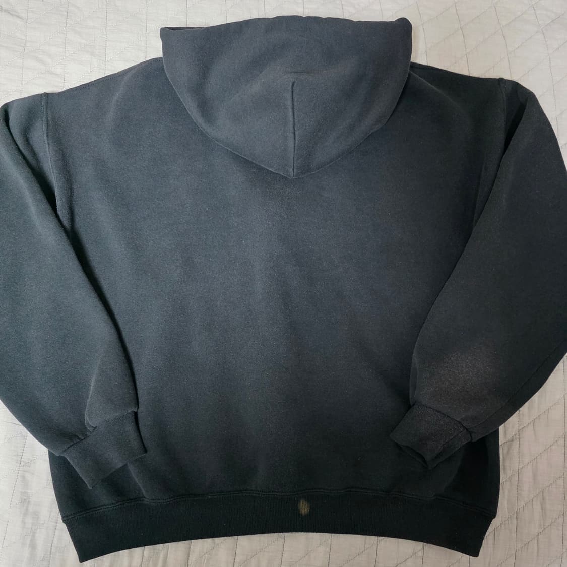 [L] 90s 빈티지 러셀 애슬레틱 후드집업 블랙 ver.블리칭트래쉬드 상품이미지3