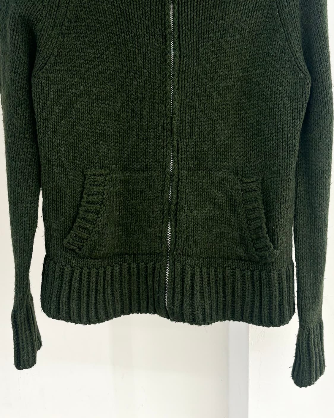 막스앤코 카키 니트 후드 집업 상품이미지5