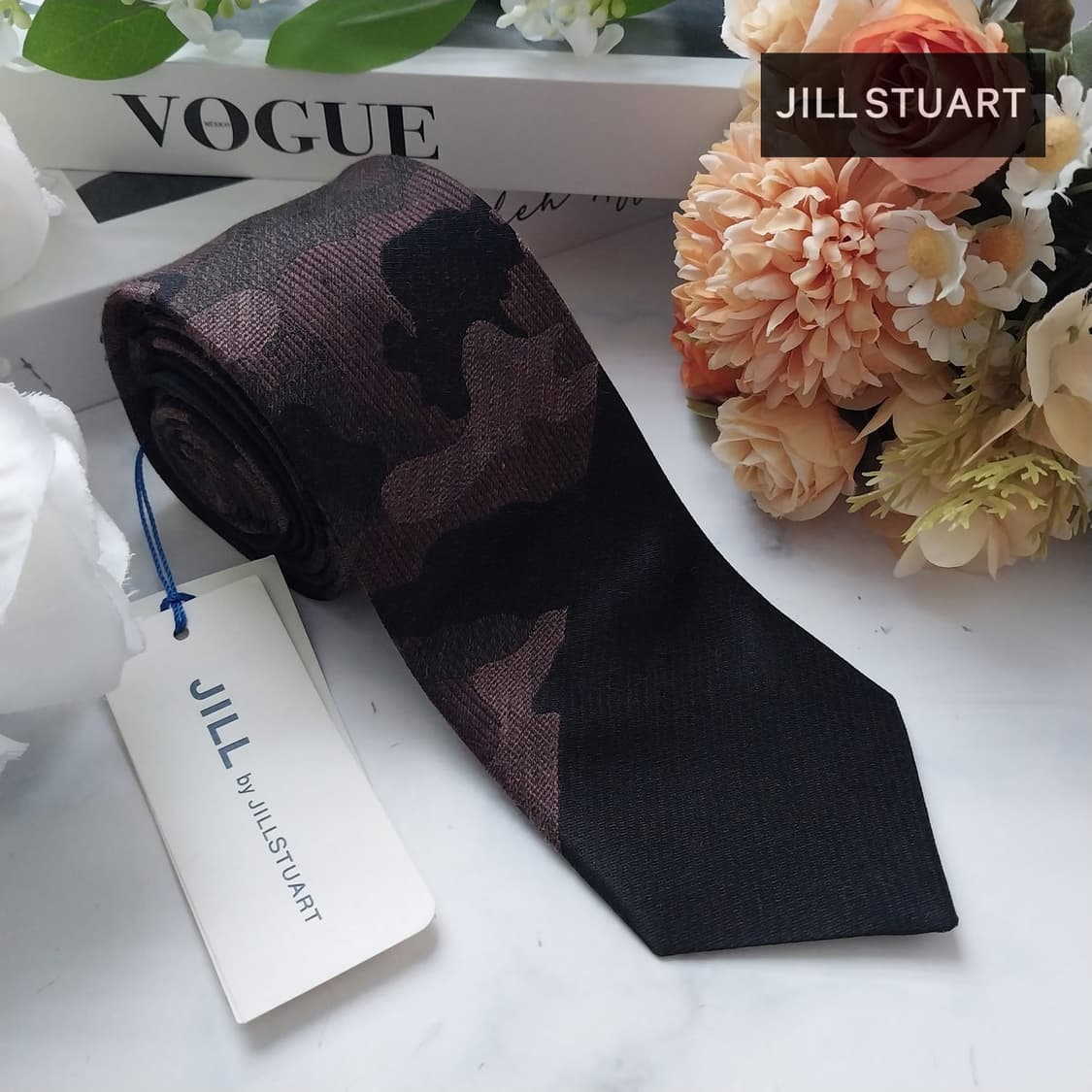 질 스튜어트 실크 브라운 패턴 넥타이 7.3cm 새제품 K1804
 상품이미지2