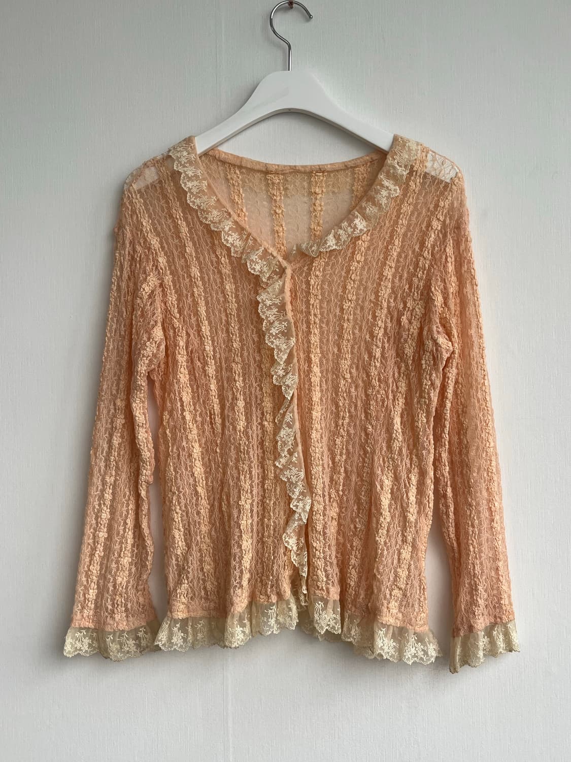 Vintage Peach Lace Cardigan 상품이미지1