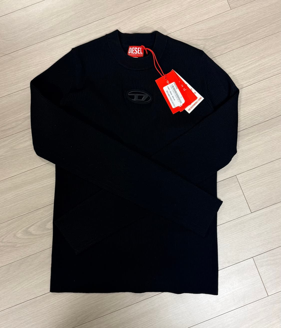 디젤 메탈로고 자카리 니트 블랙 L 새상품 상품이미지2