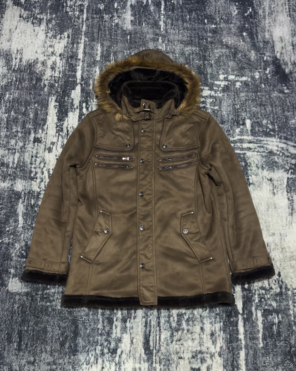 {GILEVANS} Brown Faux Fur Hood Jacket 상품이미지2