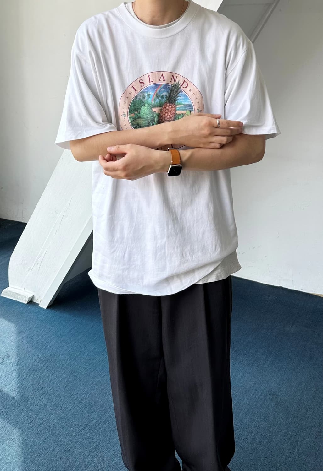 90's finished Heavy cotton t-shirt 상품이미지2