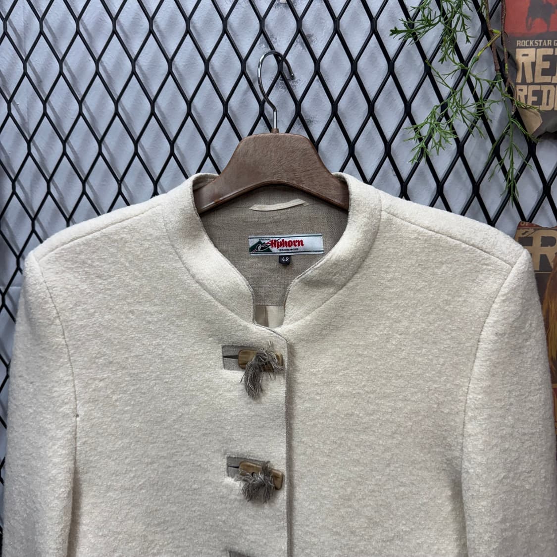 USA VINTAGE 크롭 울 가디건 전면 투포켓 포인트 아이보리 상품이미지3