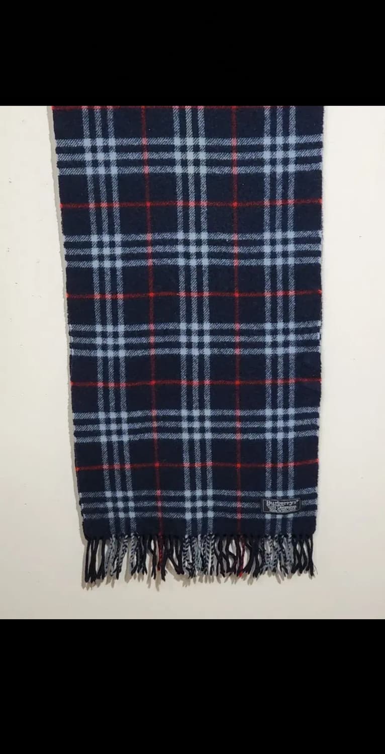 (정품) 버버리 머플러 체크 목도리 네이비 램스울 영국판  상품이미지3