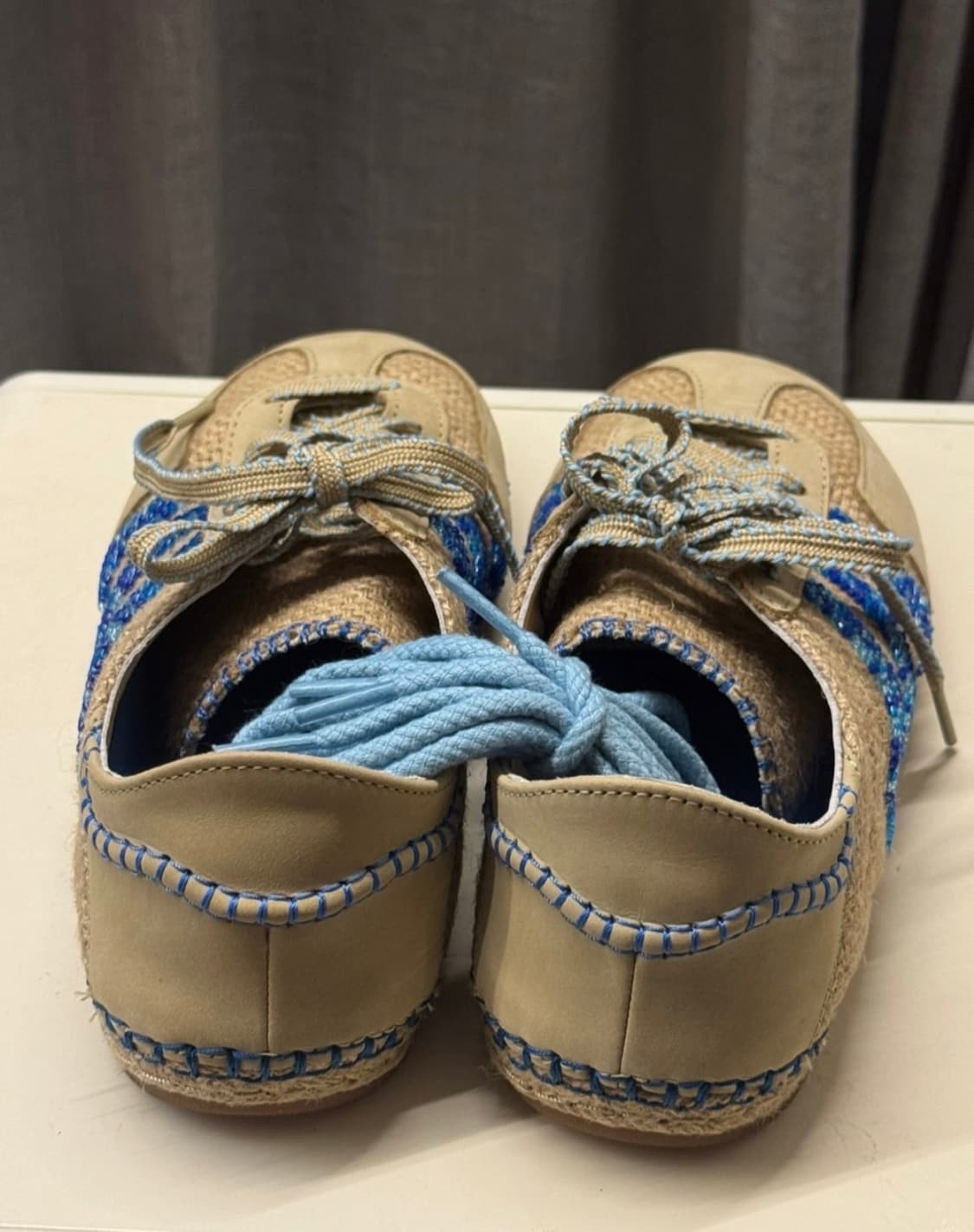 235mm 제니운동화 아디다스 x 클랏 가젤 리넨 카키 라이트 블루 상품이미지3