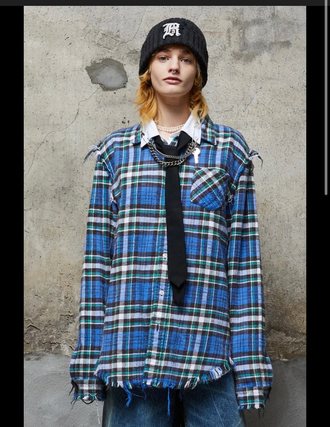 R13 슈레드 심 셔츠 S 상품이미지1