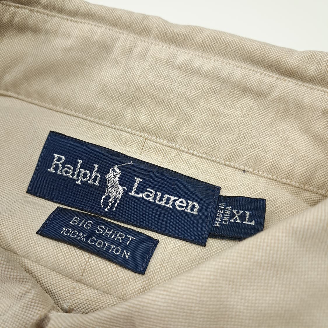 CL849 XL 폴로 90s 헤비옥스포드 샌드브라운 빅셔츠 남방 상품이미지3