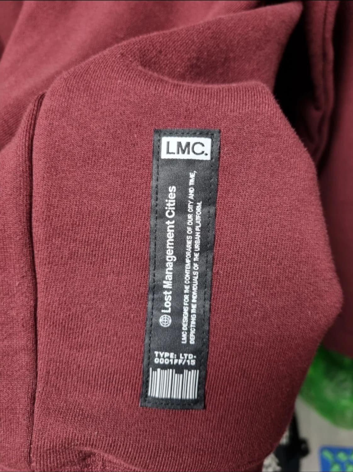 LMC 버건디 후드티 XL 판매 상품이미지7
