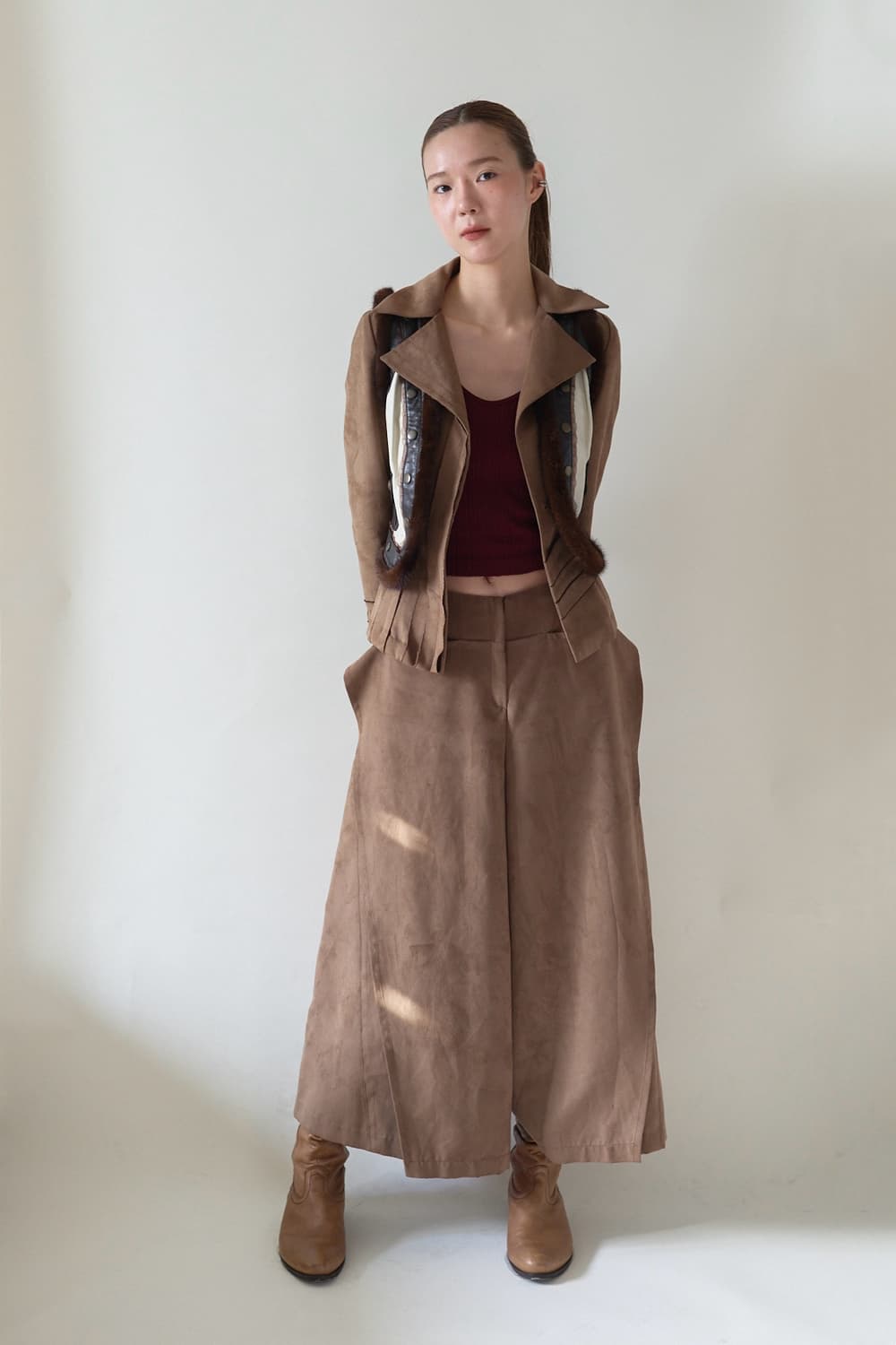 웨스턴 양가죽 밍크 베스트 상품이미지6