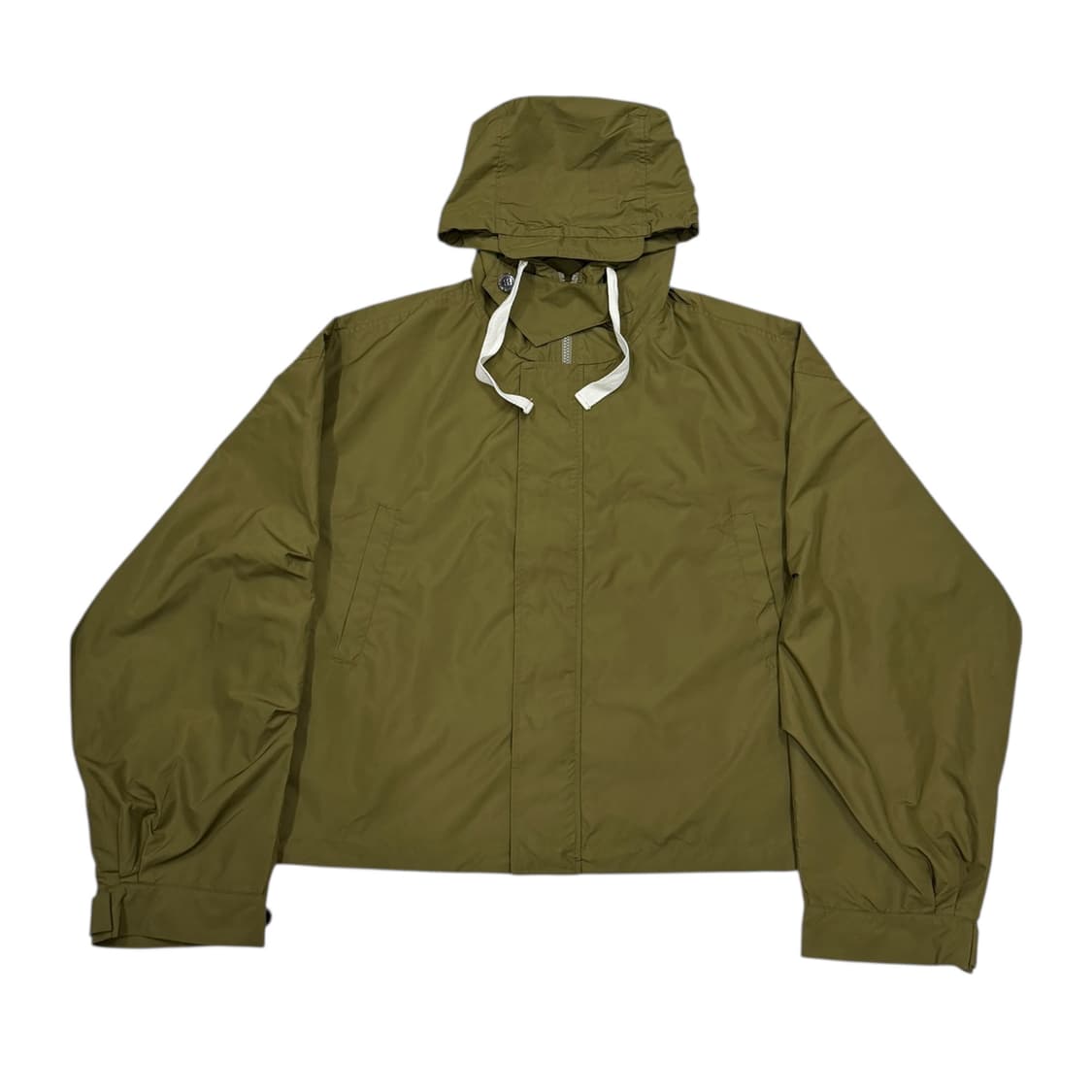 플라스틱프로덕트 크롭 후디드 바람막이 자켓 카키 상품이미지1