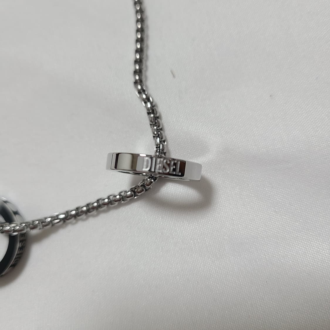 디젤 스테인리스 스틸 더블 팬던트 목걸이 실버 상품이미지7