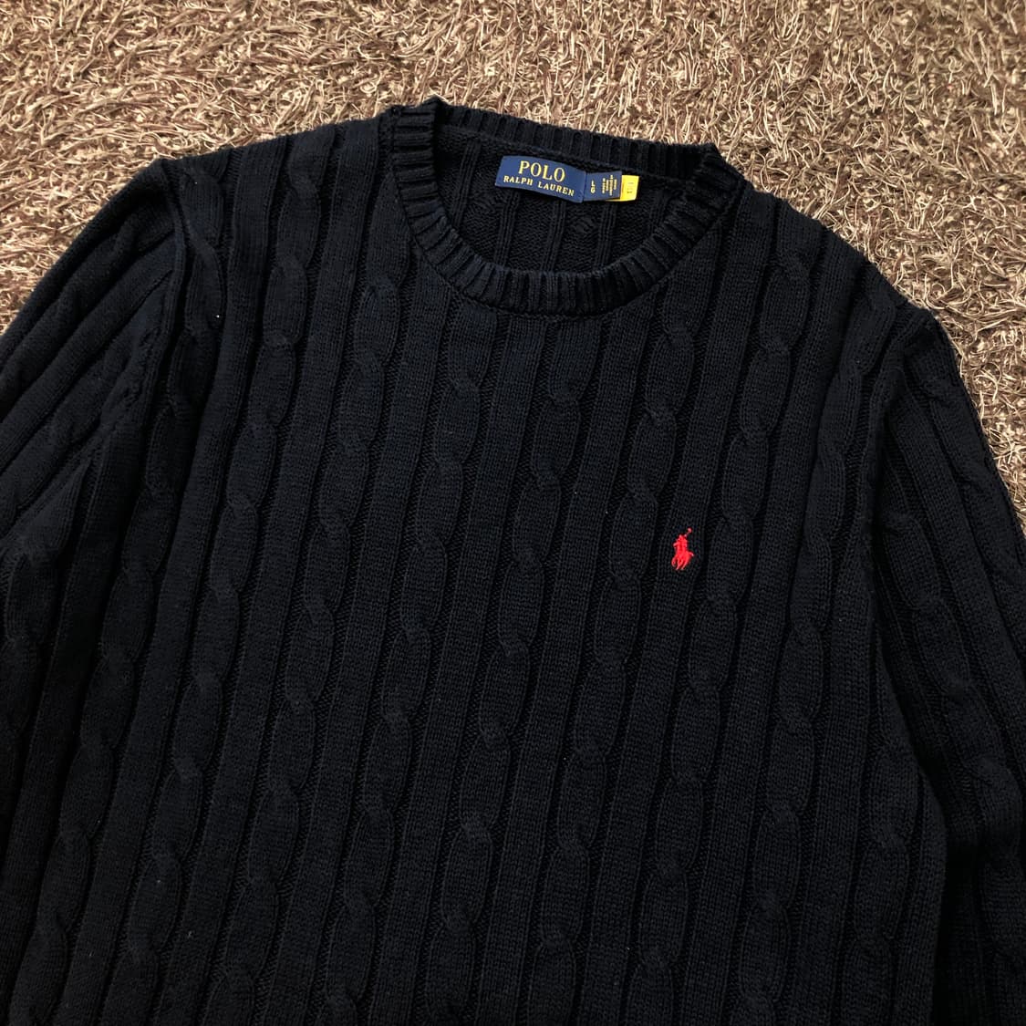 폴로 랄프로렌 신형 네이비 케이블 꽈배기 니트 상품이미지3