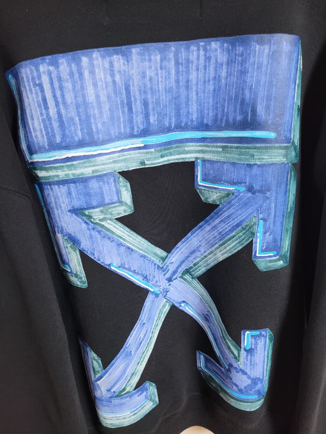 [M] 오프화이트 블루 마커펜 애로우 맨투맨 상품이미지2